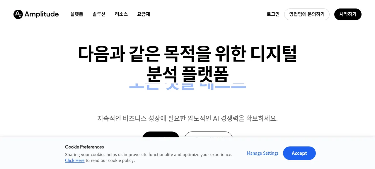 앰플리튜드 제품 화면