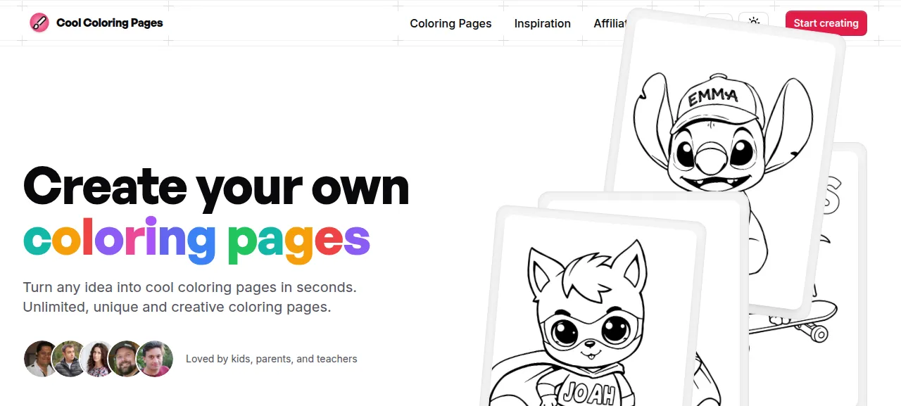 Coolloring Pages 제품 화면