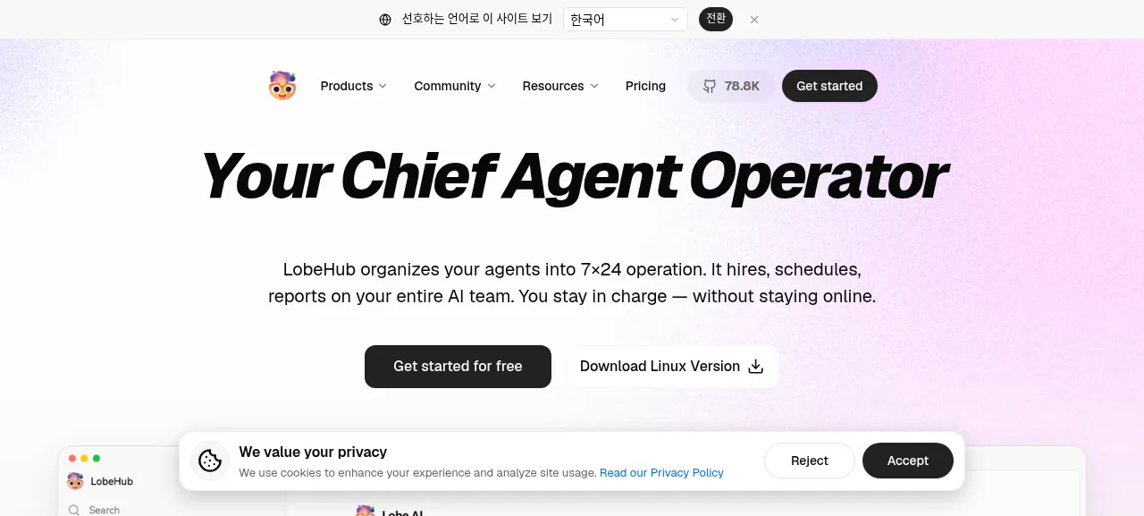 로브챗 제품 화면