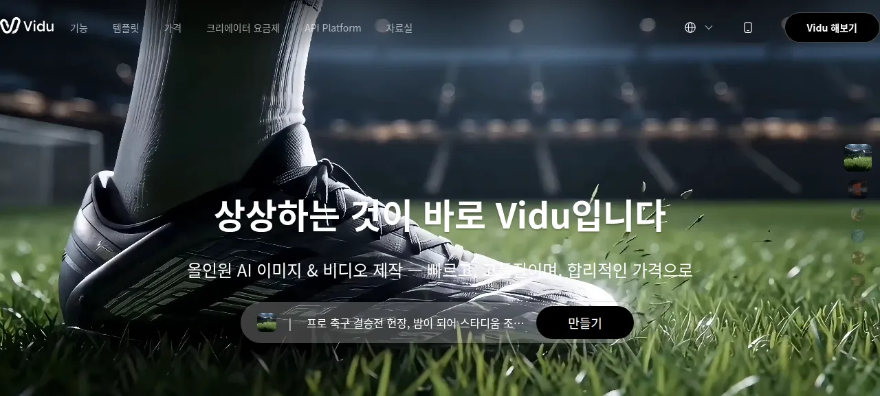 비두 제품 화면